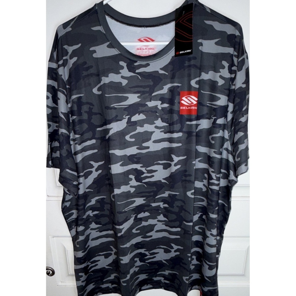 Selkirk Men's 2XL Gray Camouflage Performance Tee Short Sleeve Athletic Shirt